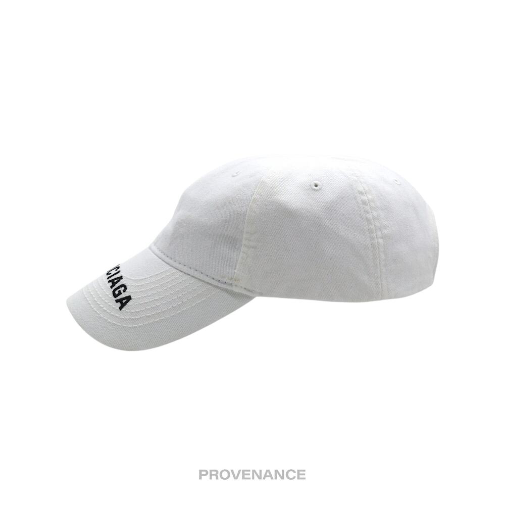 🔴 Balenciaga Embroidered Logo Cap Hat - White - Picture 4 of 10